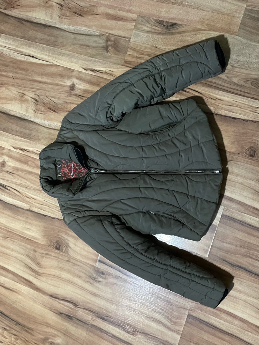Y2K 08’ Obermeyer Rhapsody Olive Green Curvy Quilted Puffer Ski Winter Jacket S